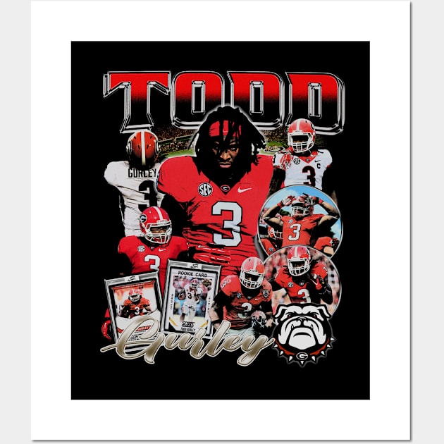 Todd Gurley College Vintage Bootleg Wall Art by Richard Michaud Art